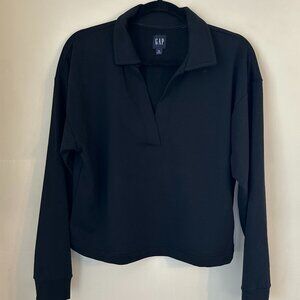 GAP Black Collared Long Sleeve Top